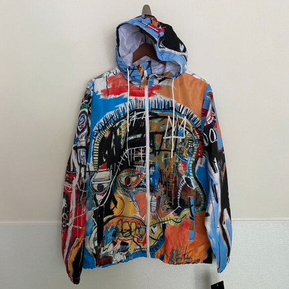 Members Only x Basquiat Artesta Windbreaker Light Jacket Size XL - Picture 2 of 7